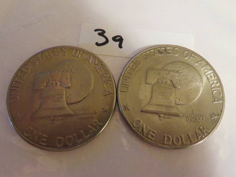 Lot of (2) Eisenhower Dollar Coins