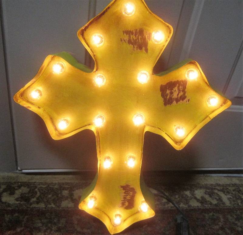 LIGHTED CROSS SIGN