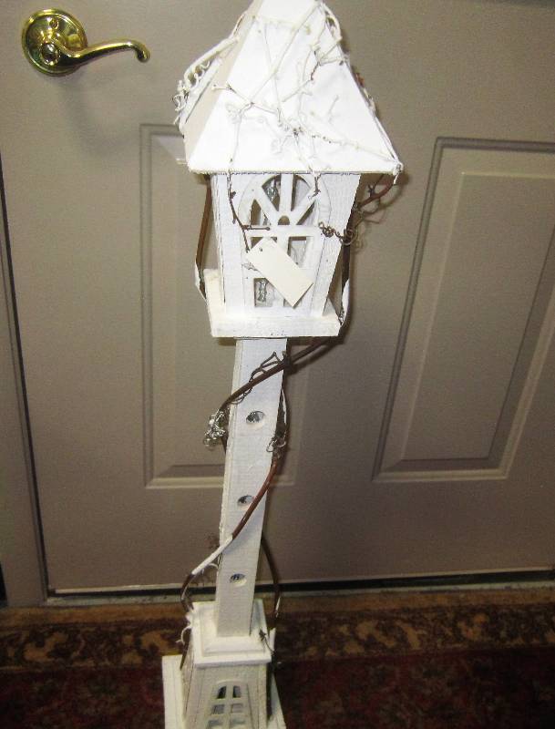 TALL WHITE BIRD HOUSE- NEW