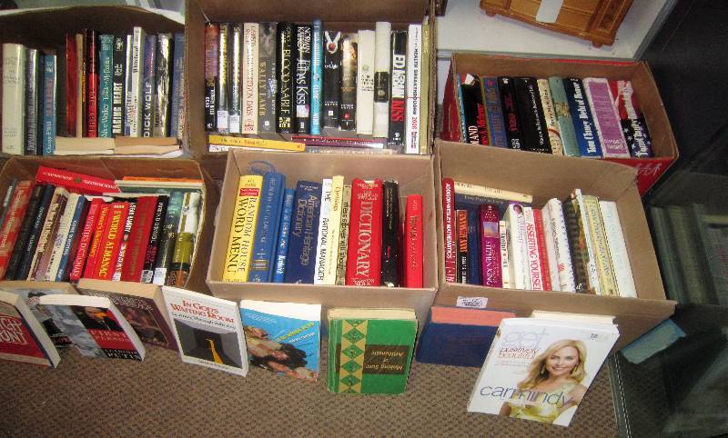 6 BOXES OF BOOKS