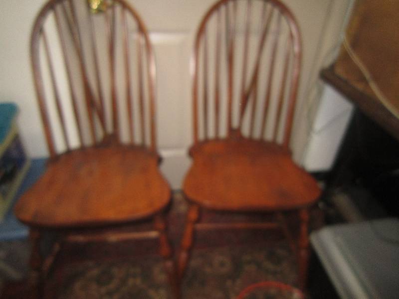 PAIR OF BOW BACK CHAIRS