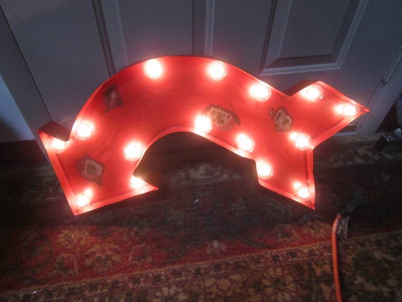 RED LIGHTED ARROW SIGN