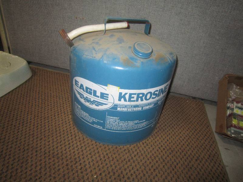 BLUE KEROSENE CAN WITH KEROSENE