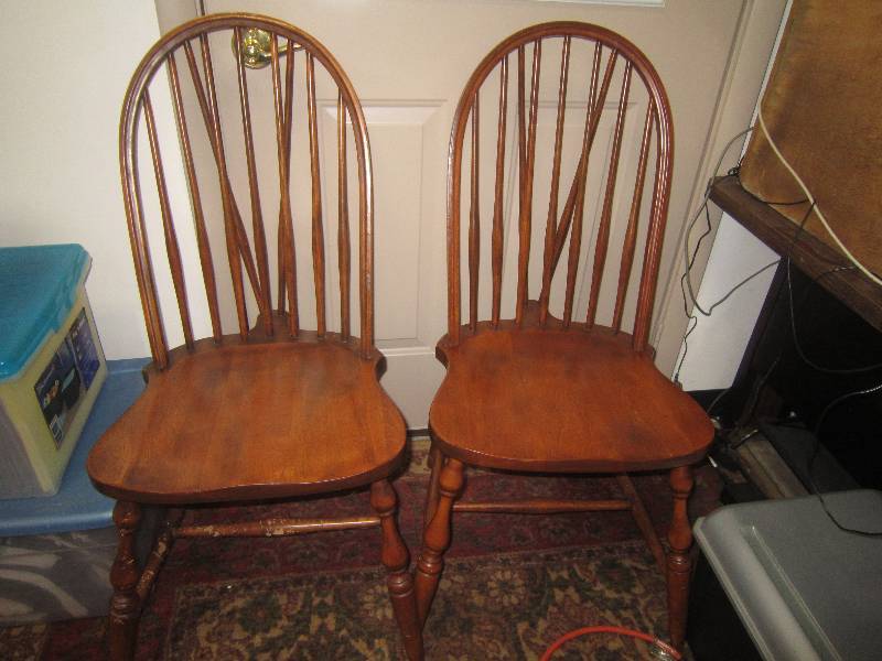 PAIR OF BOW BACK CHAIRS