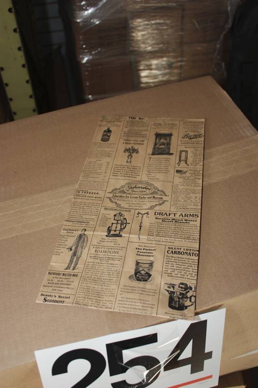Kraft Paper Shopping Sacks - Antique Pattern