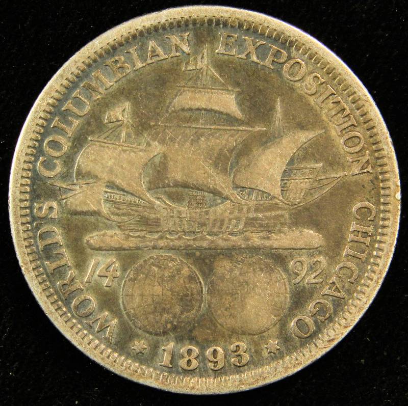 1893 COLUMBIAN EXPOSITION CHICAGO WORLDS FAIR SILVER COMMEMORATIVE HALF DOLLAR