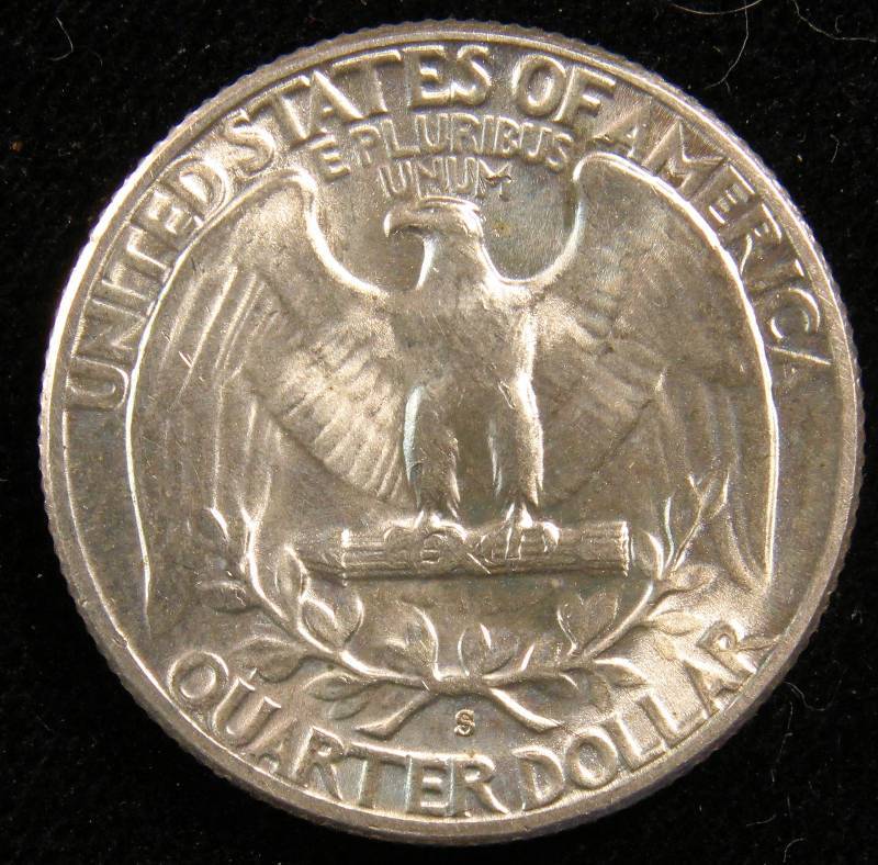 1954-S WASHINGTON SILVER QUARTER UNC.