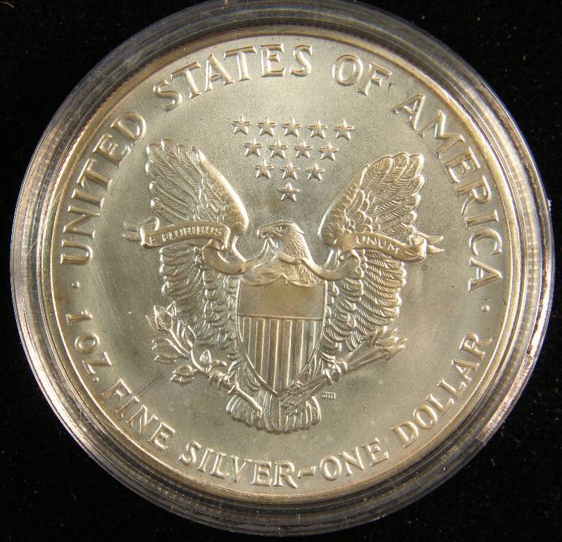 1991 AMERICAN SILVER EAGLE 1 TROY OZ. .999 FINE SILVER DOLLAR IN AIRTITE CAPSULE