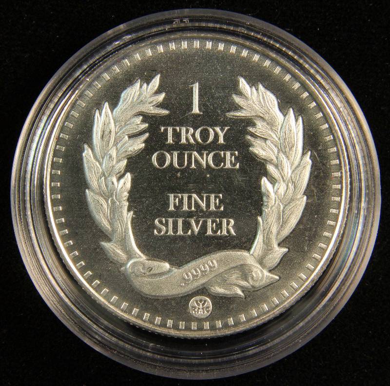 1 TROY Oz. .9999 FINE SILVER INDIAN ROUND IN AIRTITE HOLDER