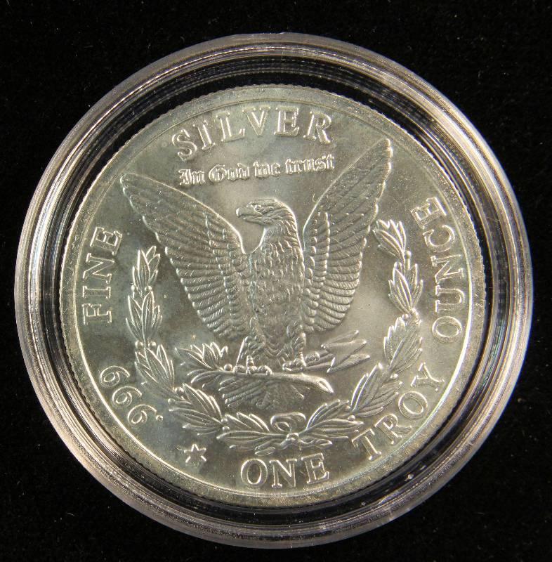 1 TROY Oz. .999 FINE SILVER ROUND MORGAN DOLLAR DESIGN IN AIRTITE