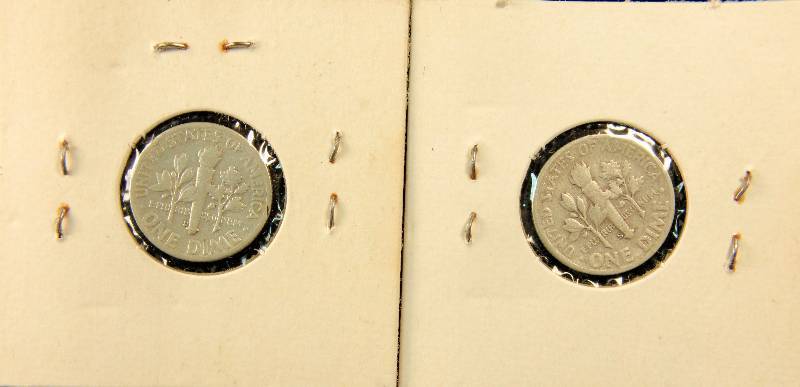 GROUP OF 2 SILVER ROOSEVELT DIMES 1955-D & 1955-S