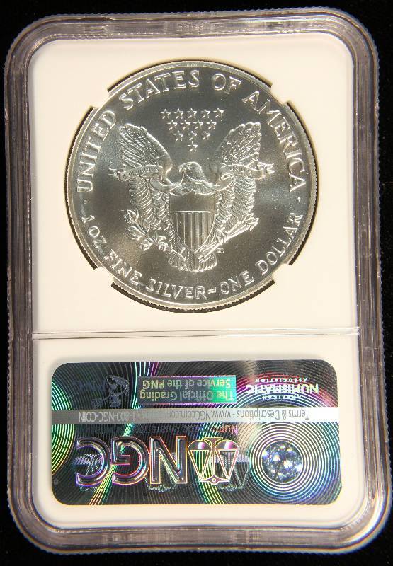 1991 AMERICAN SILVER EAGLE 1 TROY OZ. .999 FINE SILVER DOLLAR MS69 NGC