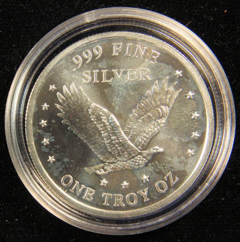 1 TROY OZ. .999 FINE SILVER STANDING LIBERTY DESIGN IN AIRTITE HOLDER