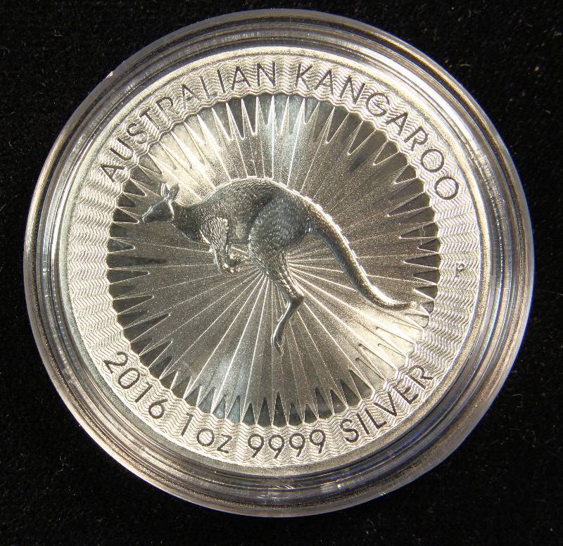 2016 1 TROY OZ. .9999 FINE SILVER AUSTRALIAN KANGAROO IN AIRTITE HOLDER