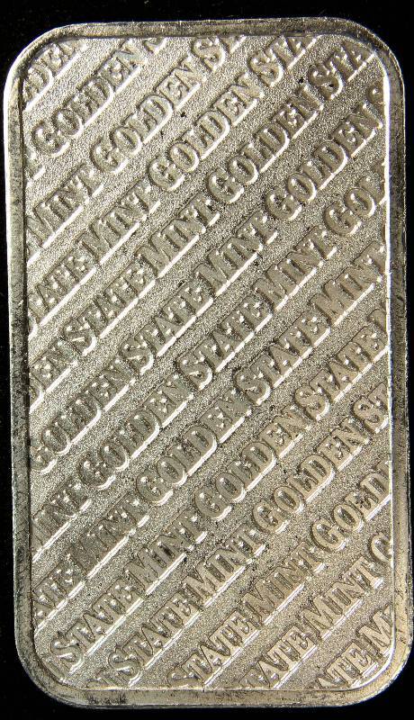 1 TROY OZ. .999 FINE SILVER BAR GOLDEN STATE MINT