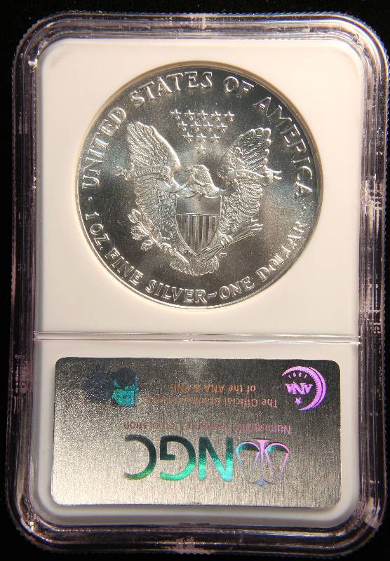 1987 AMERICAN SILVER EAGLE 1 TROY OZ. .999 FINE SILVER DOLLAR NGC MS69