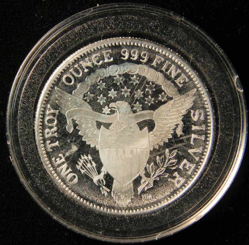 1 TROY OZ. .999 FINE SILVER KENNEDY HALF DOLLAR DESIGN IN AIRTITE HOLDER