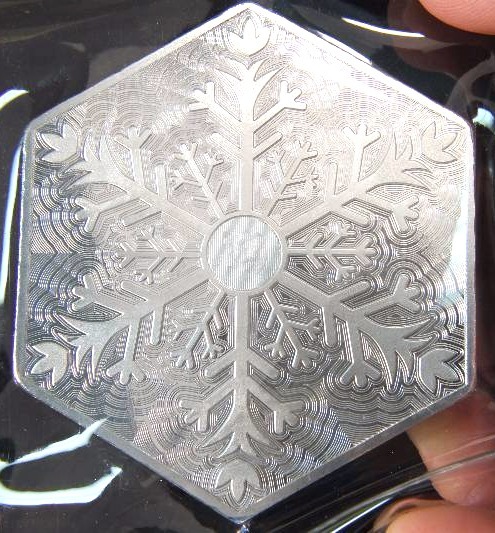 10 TROY Oz. .999 FINE SILVER SNOWFLAKE DESIGN