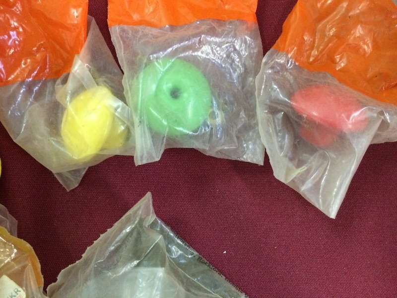 Assorted ceramic cabinet door  drawer knobs - assorted colors, new in the package