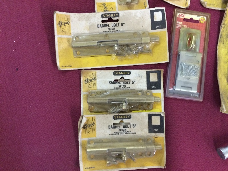 Assorted Barrel Bolts & Foot Bolts - new in packaging