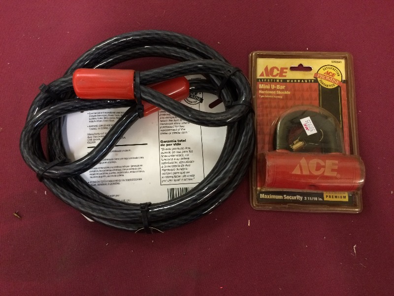 Mini U-Bar Lock & Woven covered cable - new in package