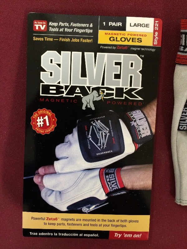 Silver Back Gloves - 1 pair  new, never used