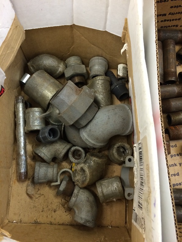 Black Iron Pipe Nipples and Galvanized pipe and fittings -  assorted 12 - 1 14