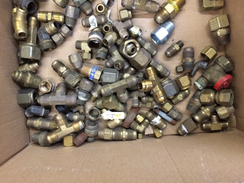 Large Assortment of brass fittings - flare and compression (various sizes)