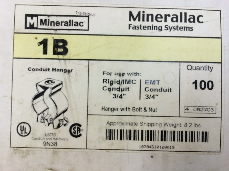 Box Quanity of Conduit Hangers - new in the box, never used.