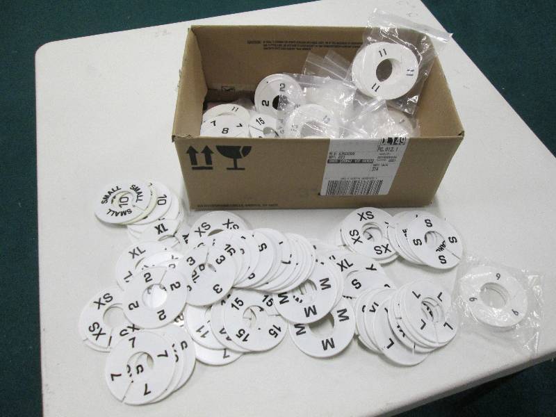 Lot of size markers for clothing ra...