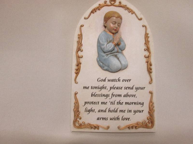 6 Praying Boy Plaque NIB...