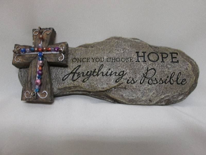 Cross with Inspirations on stone pl...