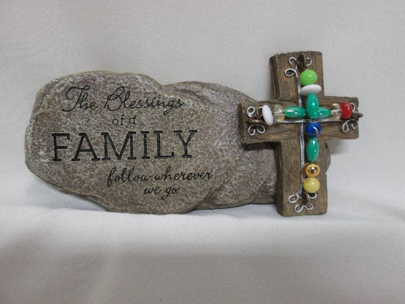 Cross with Inspirations on stone pl...