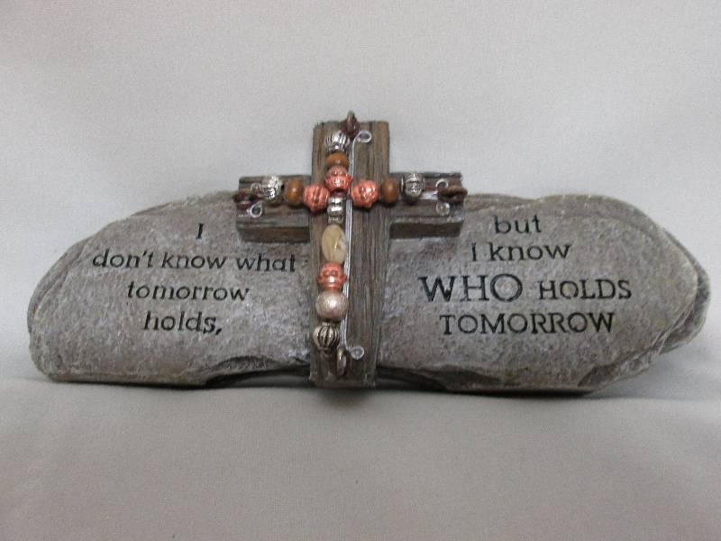 Cross with Inspirations on stone pl...