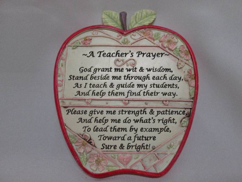 Teachers Prayer Plaque 7 inch cera...