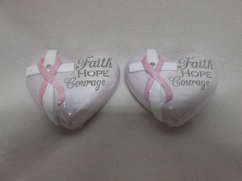 Lot of 2 Inspirational Stone Hearts...