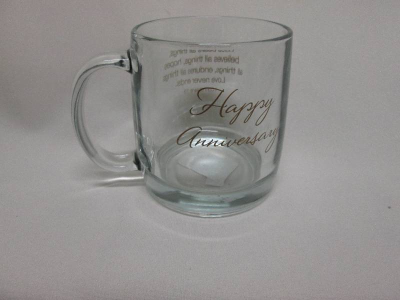 Happy Anniversary themed mug with s...