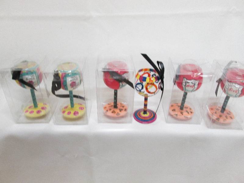 Set of 6 hand painted mini-wine gla...