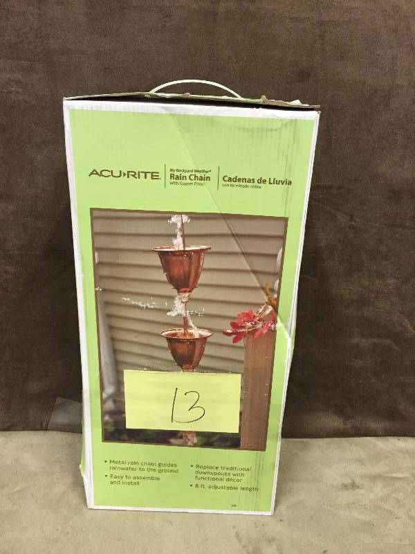 Accurite 8 ft. Rain Chain Copper Cup New