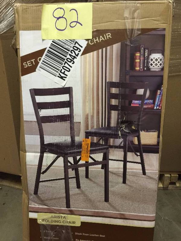 Linon Arista Metal Folding Chair 2-piece Set