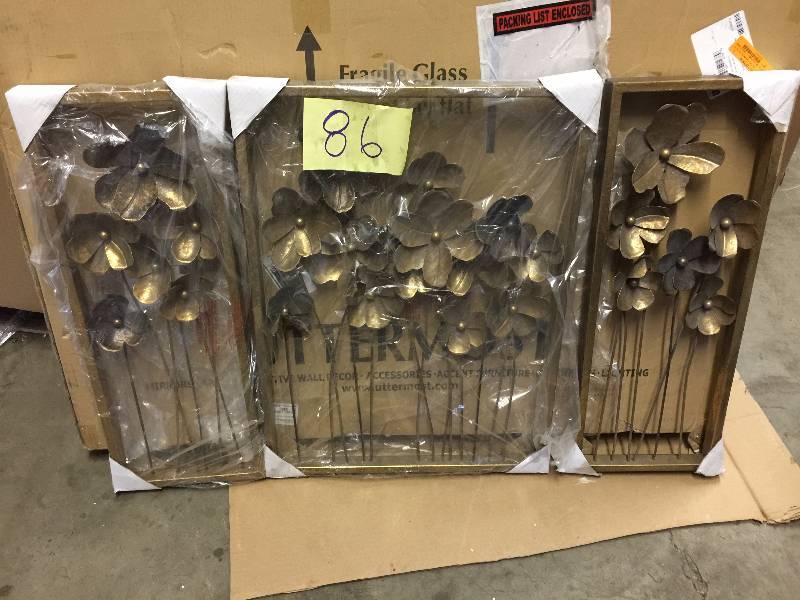 3-pc. Metal Tulips Wall Decor Set