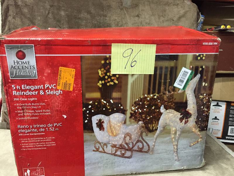 5 PVC Elegant Reindeer and Sleigh