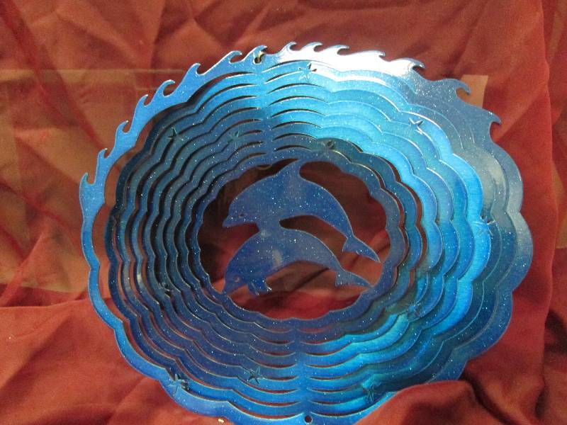 Two Dolphin Wind Spinner Blue color...