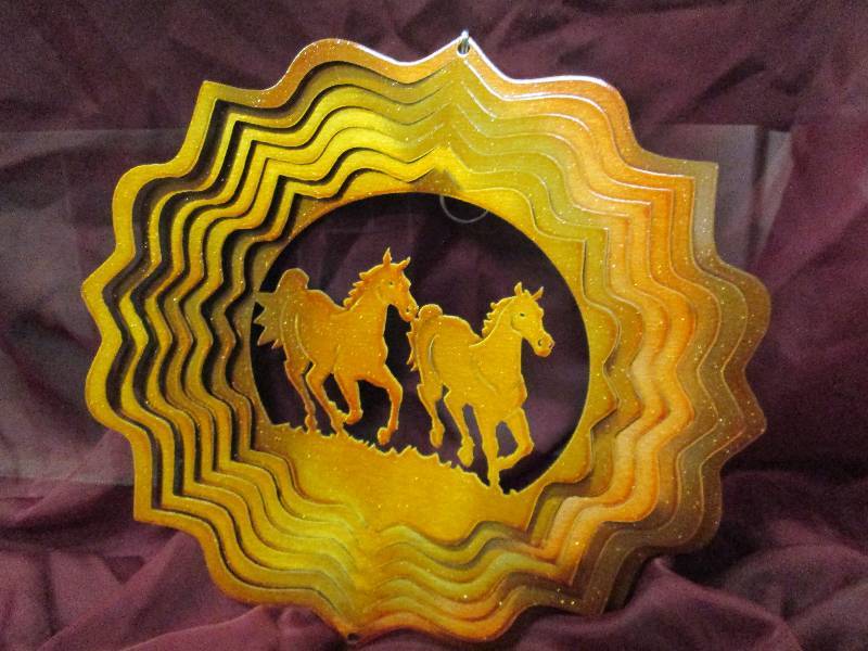 Two Horse Wind Spinner Copper color...