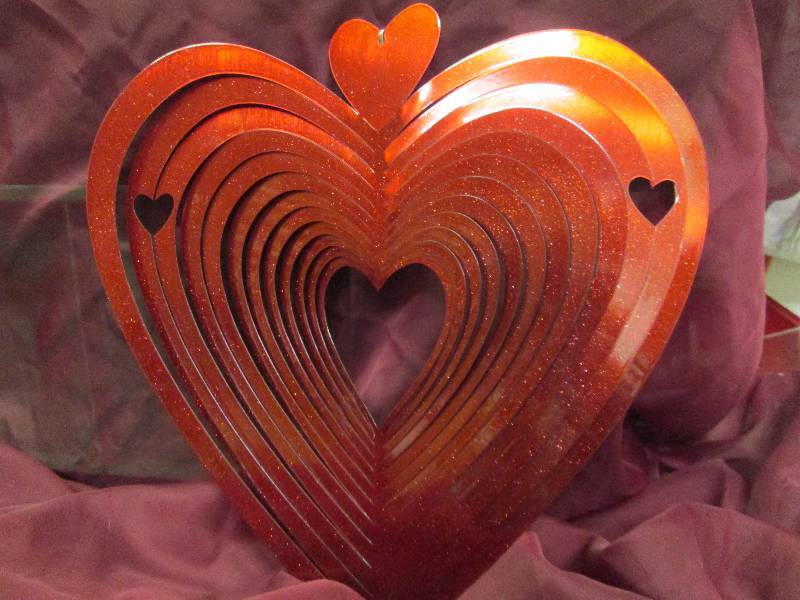 Large Red Heart Wind Spinner...