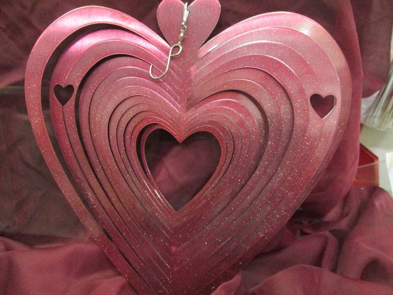 Large Pink Heart Wind Spinner...