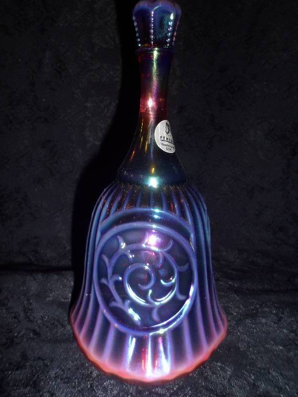 Fenton Opalescent Carnival Glass Medallion Bell Frank L. Fenton Founder