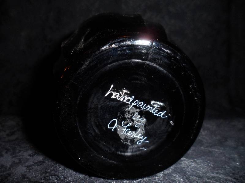 Fenton Vase 7 Black Glass