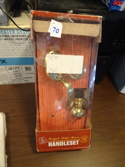 lot 70 image: Forged solid brass handle set