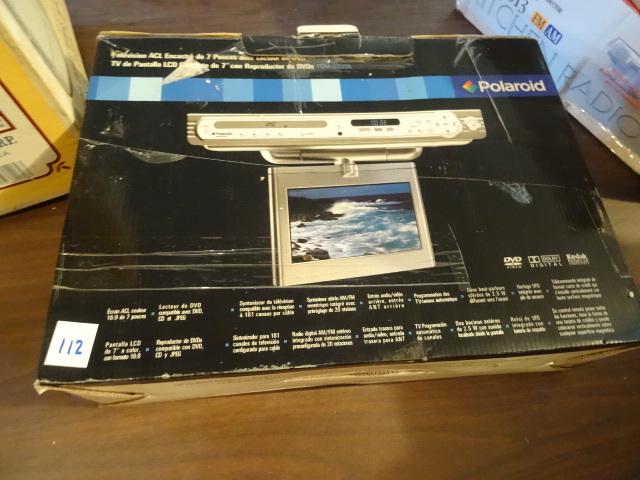lot 112 image: Polaroid LCD tv mount W DVD player for under cabinet